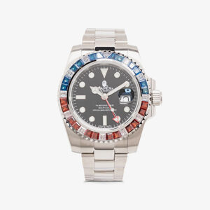A BATHING APE Type 2 Bapex Crystal Stone Watches Blue/ Red