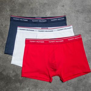 Tommy Hilfiger 3 Pack Trunks White/ Tango Red/ Peacoat